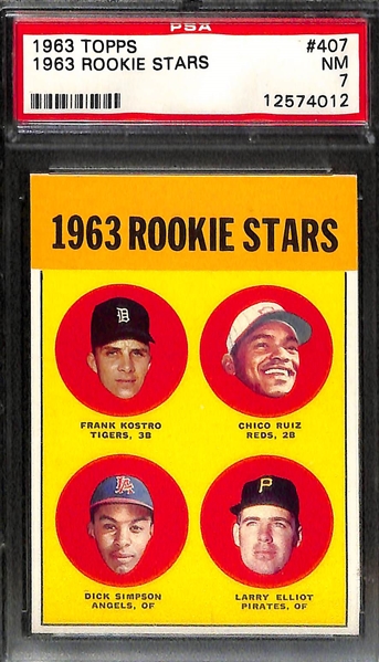 Lot of (4) 1950s & 60s Graded Baseball Rookie Cards w. Frank Robinson and Gaylord Perry