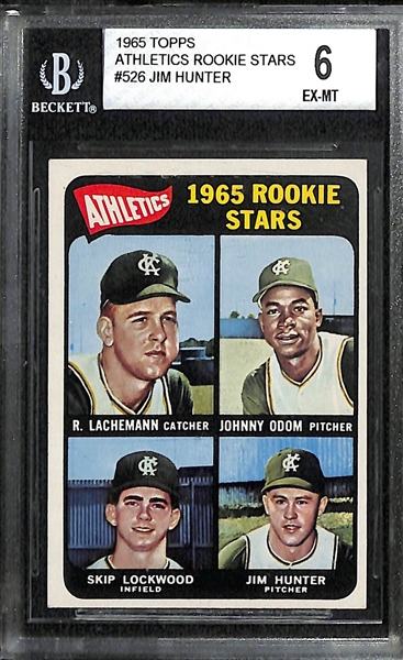 Lot of (4) 1960s Graded Baseball Rookie Cards w/ Bench, Hunter, Fingers