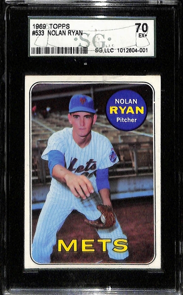 1969 Topps Baseball Graded Lot with (2) Reggie Jackson Rookie Cards and Nolan Ryan
