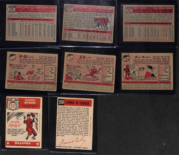 Lot of (15) 1957-1959 Topps Star Cards w. 1957 Warren Spahn