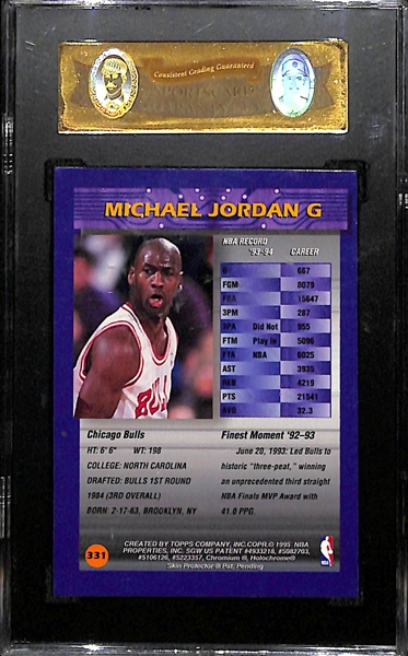 1994-95 Topps Finest Michael Jordan # 331 Refractor Graded SGC 92 NM-MT