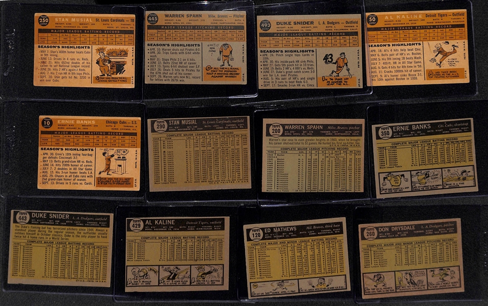 Lot of (11) 1960 Topps Cards & (7) 1961 Topps with 1960/1961 Stan Musial 