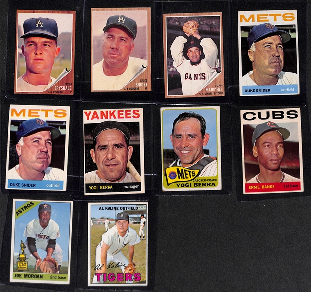  Lot of (21) 1962-1967 Topps Baseball Cards w. 1962 Don Drysdale
