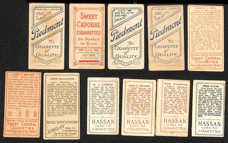  Lot of (8) T206/T205/T201 Early 1900s Tobacco Cards w. Ed Reulbach