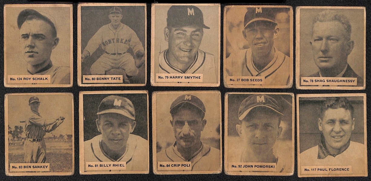 Lot of (10) 1936 Canadian Goudey (V355) Minor League Cards w. Ray Schalk