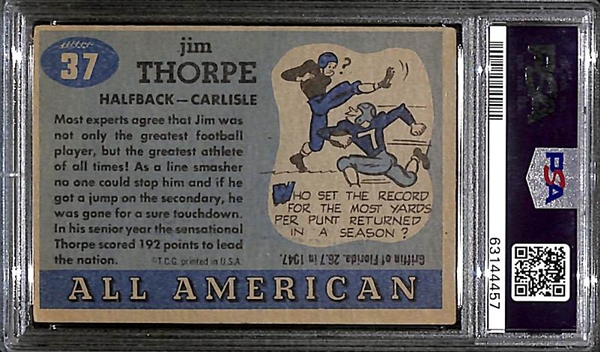 1955 Topps All American Jim Thorpe #37 Graded PSA 3.5 VG+