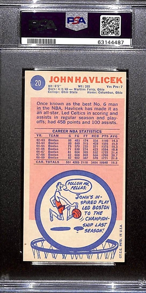 1969 Topps John Havlicek Rookie Card #75 Graded PSA 6