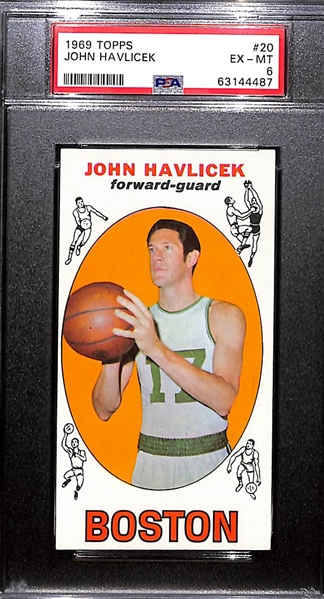 1969 Topps John Havlicek Rookie Card #75 Graded PSA 6