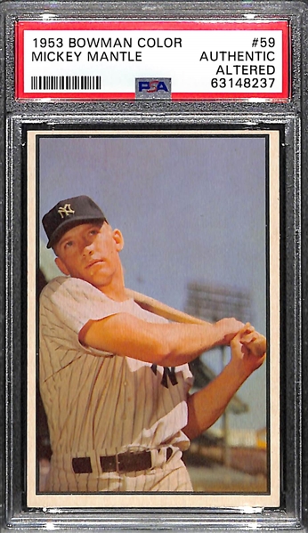 1953 Bowman Color Mickey Mantle Graded PSA Authentic Altered (Great Eye Appeal)