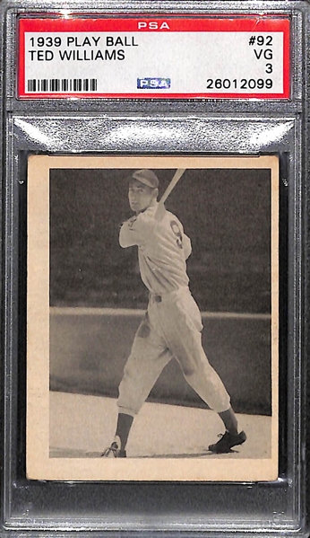1930 Play Ball Ted Williams # 92 Graded PSA 3 VG