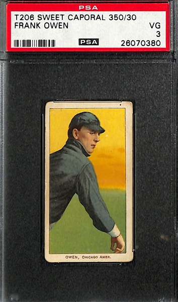 Lot of (5) 1909 T206 PSA Graded Baseball Cards (All PSA 3) w. Patsy Dougherty