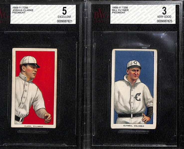 Lot of (6) 1909-11 T206 BGS & SGC Graded Baseball Cards w. Doc White SGC 2