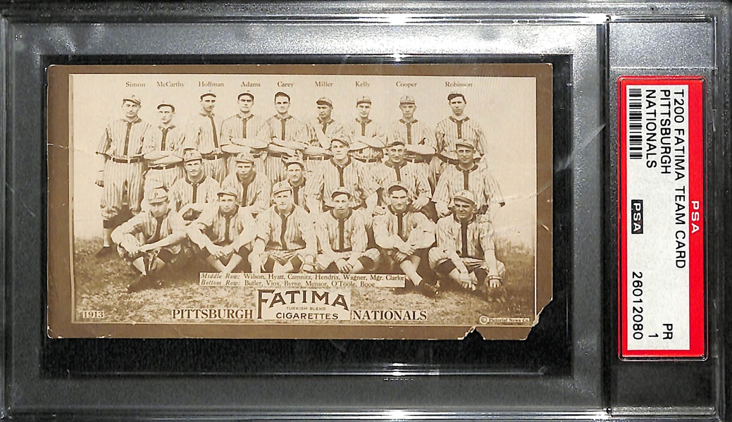 1913 T200 Fatima Pittsburgh Nationals w/ Honus Wagner & 1952 Yankees World Champion Exhibit Graded Cards