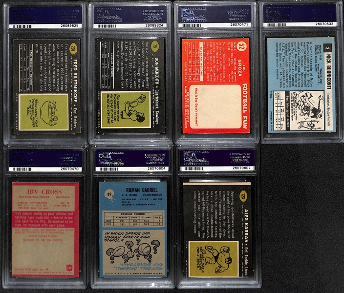 Lot of (15) Mostly 1960s HOF and Stars PSA Graded Football Cards w. Jim Brown 