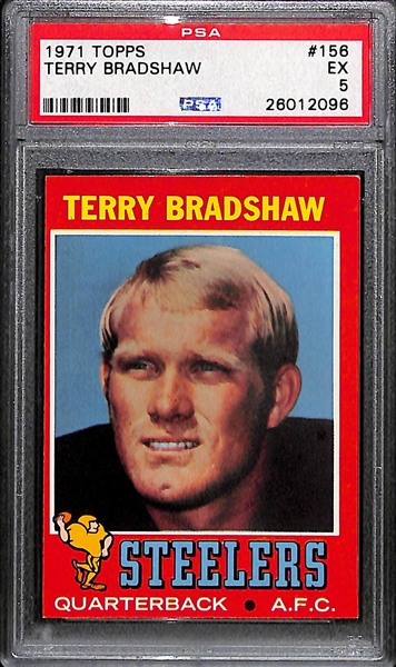 Lot of (5) 1970s Pittsburgh Steelers Graded Rookies with Bradshaw, Harris, Ham, Bleier