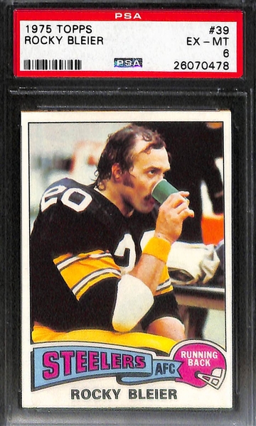Lot of (5) 1970s Pittsburgh Steelers Graded Rookies with Bradshaw, Harris, Ham, Bleier