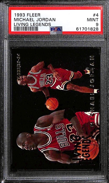 Lot of (3) PSA Graded 9 Michael Jordan Basketball Cards w. 1993 Fleer Living Legends