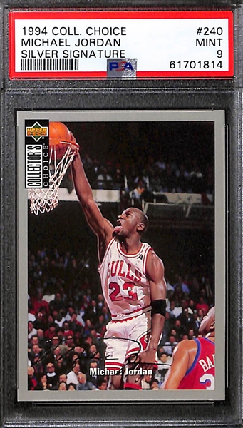 Lot of (6) PSA Graded Michael Jordan Cards w. 1994 Collectors Choice Silver Signature PSA 9