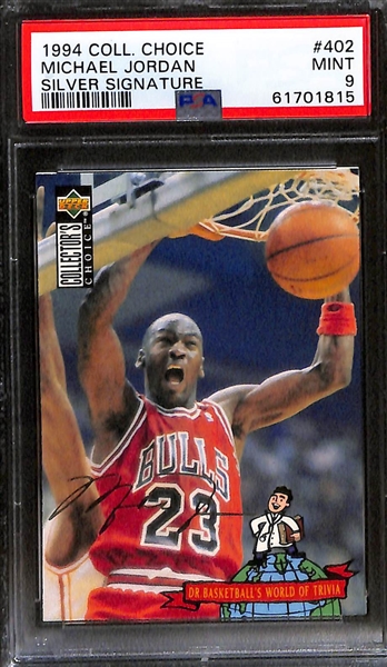 Lot of (6) PSA Graded Michael Jordan Cards w. 1994 Collectors Choice Silver Signature PSA 9
