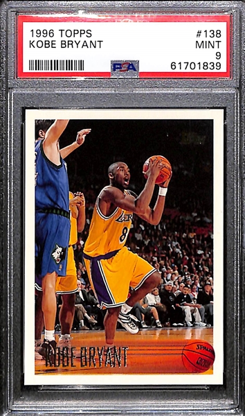 1996 Topps Kobe Bryant Rookie PSA 9 Mint