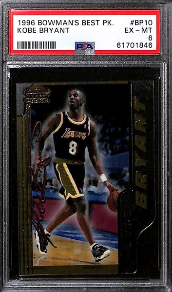 Lot of (2) 1996 Bowman's Best Kobe Bryant Rookie and Die Cut Rookie PSA Graded Cards w. PSA 9 