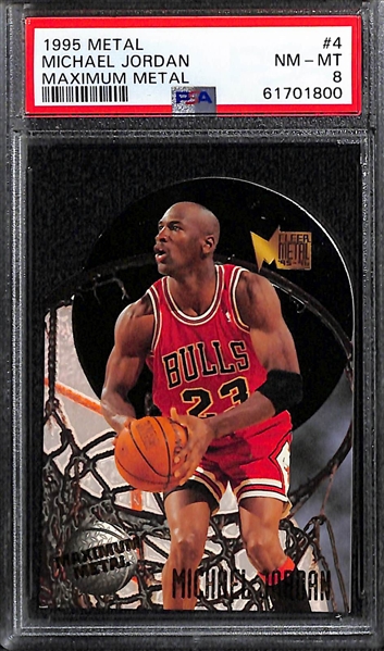 Lot of (3) 1995 Metal Michael Jordan PSA Graded Cards w. Maximum Metal PSA 8