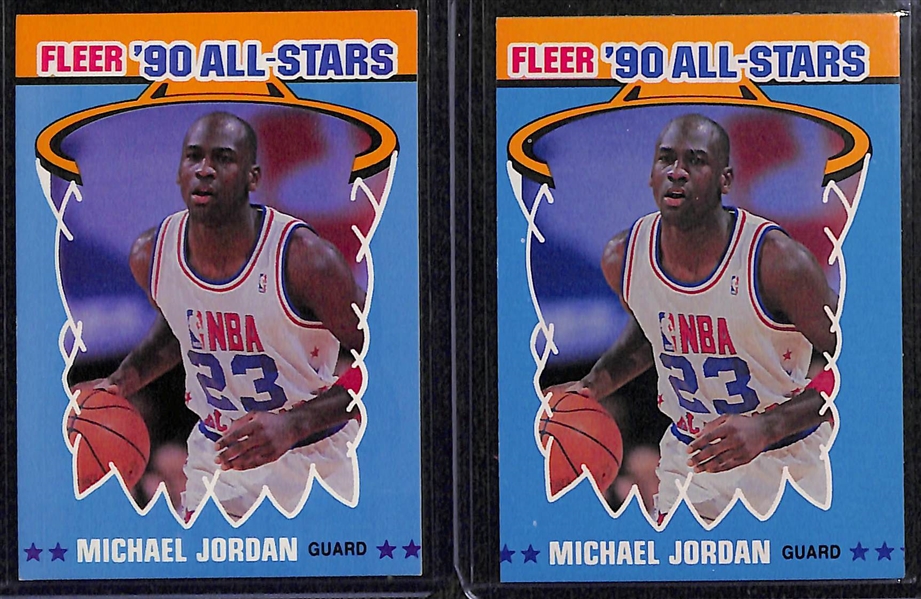 Lot of (16) 1980s and 1990 Basketball Hall of Famers w. 1990 Jordan Stickers, Pippen & R. Miller Rookies