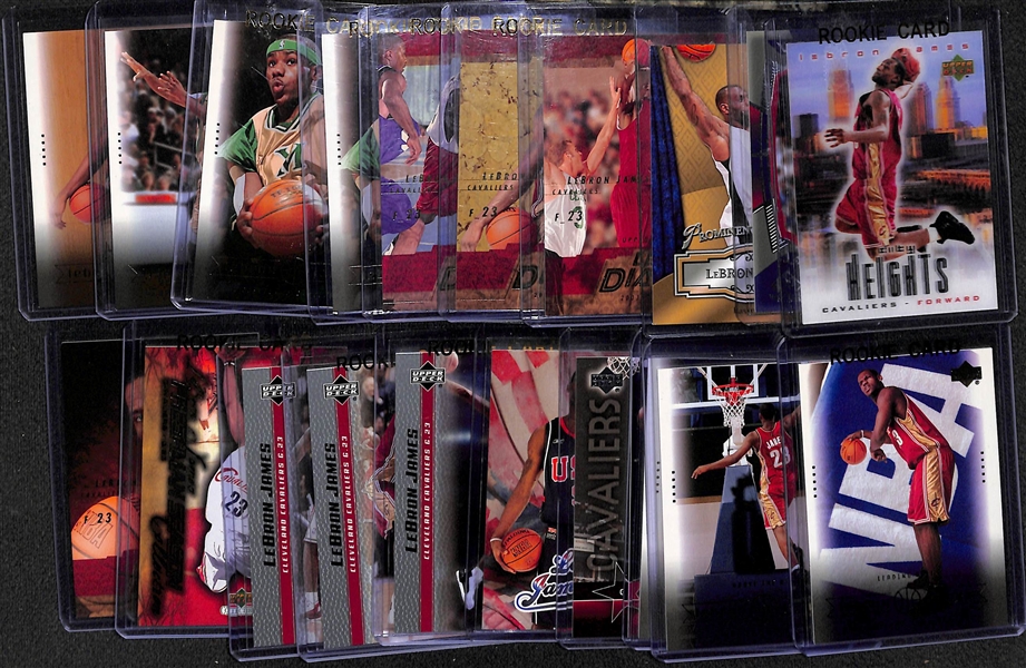 Lot of (20) LeBron James Mostly Rookie Basketball Cards w. 2003-04 Upper Deck City Heights  