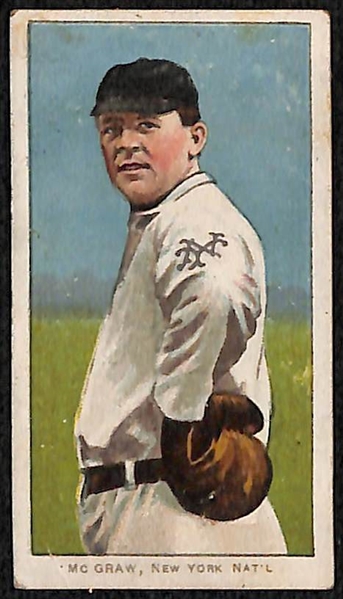  Lot of (3) T206 Hall of Famer Cards w. John McGraw (Glove at Hip)