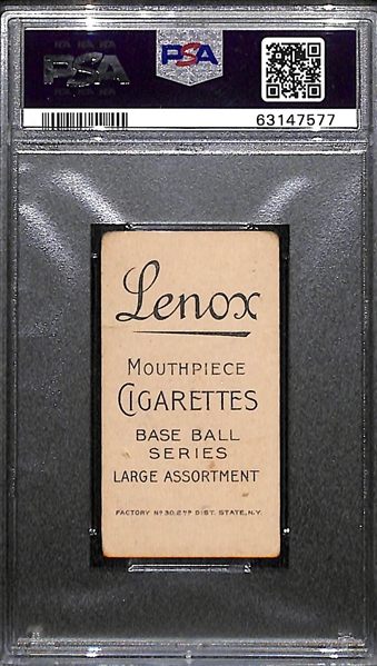 RARE BACK - 1909-11 T206 (Lenox Black Back) Joe Lake (St. Louis Browns - With Ball) Graded PSA 2