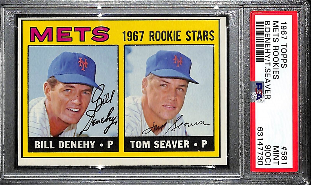 1967 Topps Tom Seaver Rookie Card #581 Mets Rookies Graded PSA 9(OC)