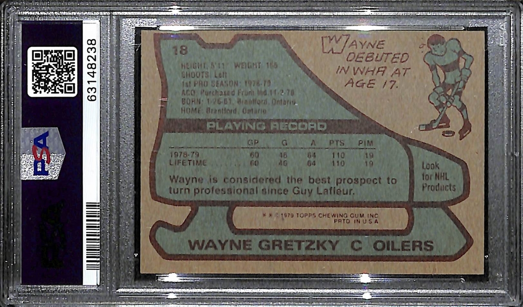 1979-80 Topps Wayne Gretzky Rookie Card #18 Graded PSA Authentic