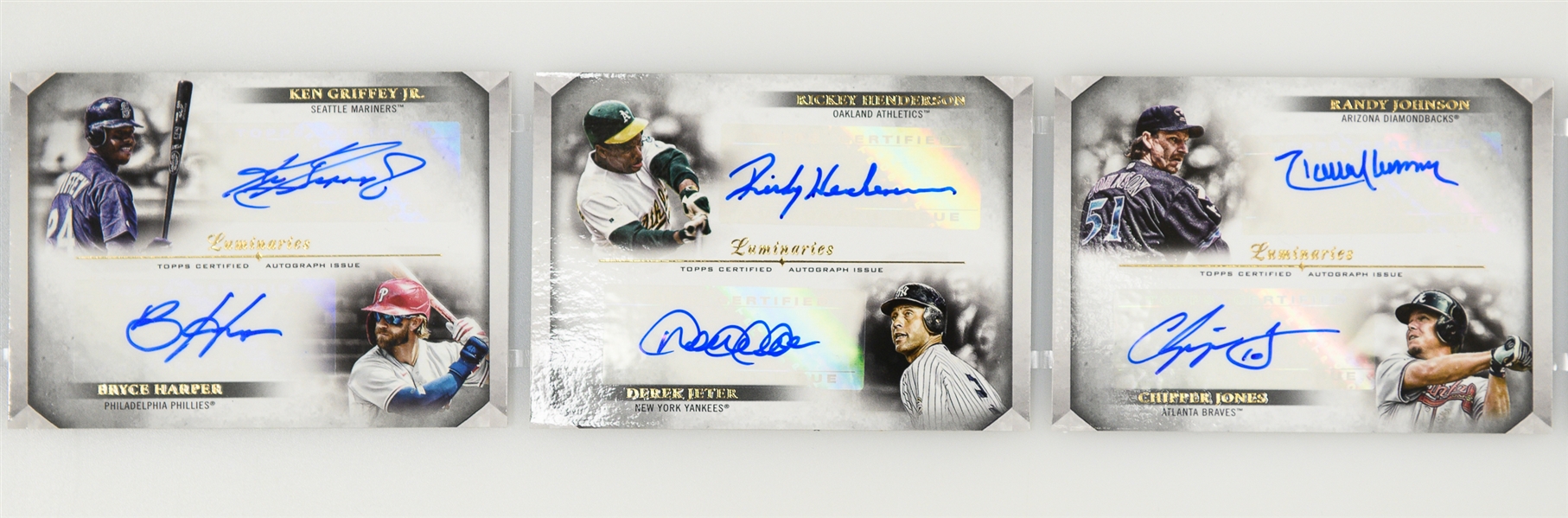 2021 Topps Luminaries 1/1 Booklet Card w. 30 Autographs Inc. Trout, Jeter, Griffey Jr., Ichiro , Pujols, Tatis, Yaz, Bench, Henderson, + Legends & HOFers - The Top Card in the Product!