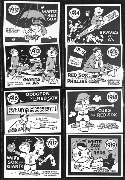  1967 Black & White Fleer Laughlin World Series Complete Set of 64 Cards w. (4) Babe Ruth Cards