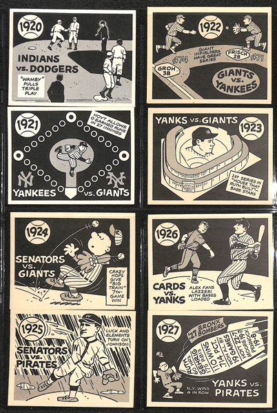  1967 Black & White Fleer Laughlin World Series Complete Set of 64 Cards w. (4) Babe Ruth Cards
