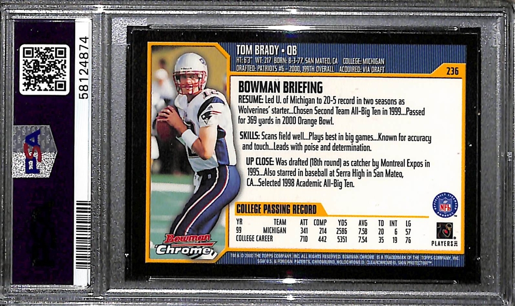 2000 Bowman Chrome Tom Brady #236 Rookie Card Graded PSA 8 NM-MT