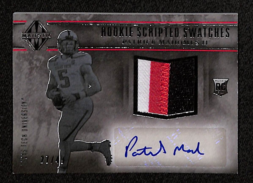 2017 Panini Majestic Patrick Mahomes Rookie Patch Autograph #27/49 - Scripted Swatches Auto