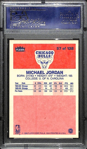 1986-87 Fleer Michael Jordan Rookie Card #57 Graded PSA 7 NM