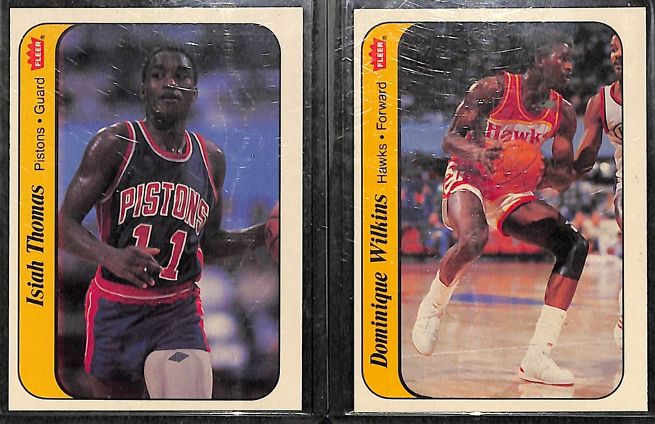 1986-87 Fleer Basketball Complete Sticker Set (11) w. BGS 5.5 Michael Jordan Rookie Sticker