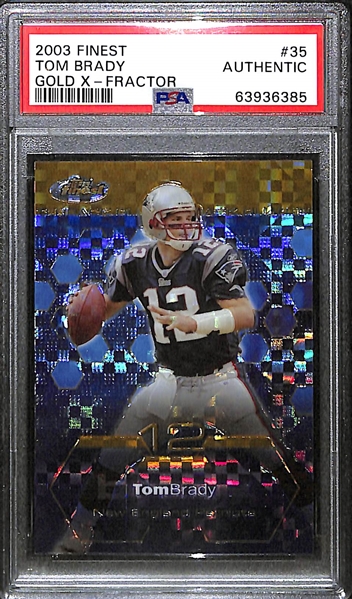 2003 Topps Finest Tom Brady Gold Xfractor #35 Numbered to /175 Graded PSA Authentic
