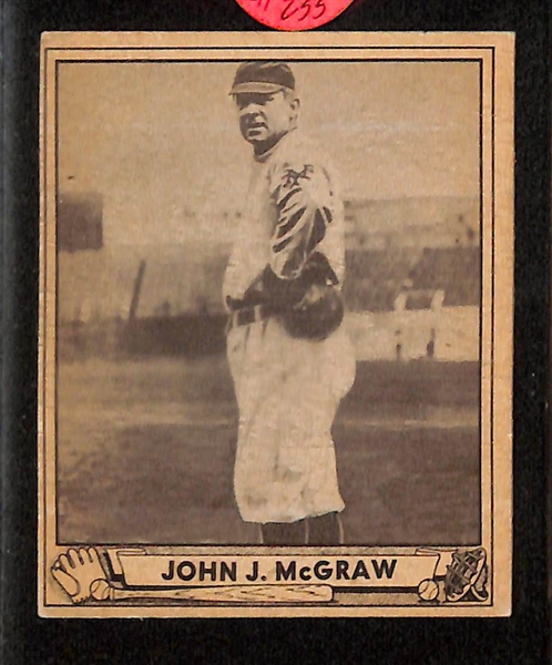 (6) 1939-1940 Play Ball Cards w. McGraw, Stengel, Keller, Keeler, Selkirk, Frankhouse 
