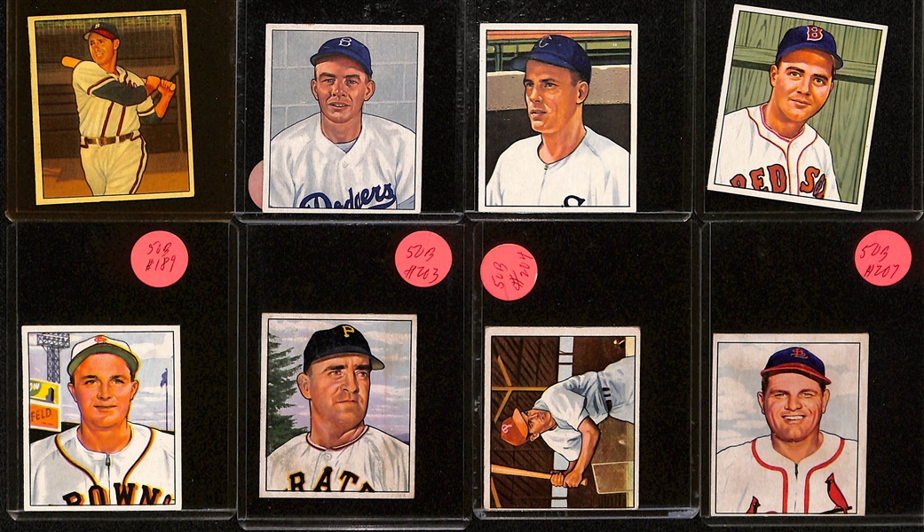 (30) 1950 Bowman Baseball Cards w. Bob Feller & Charlie Keller