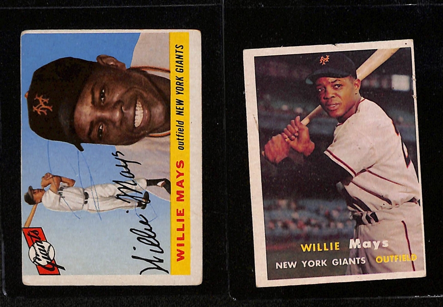 (7) Vintage Willie Mays Baseball Cards (Mostly PR-VG Condition)