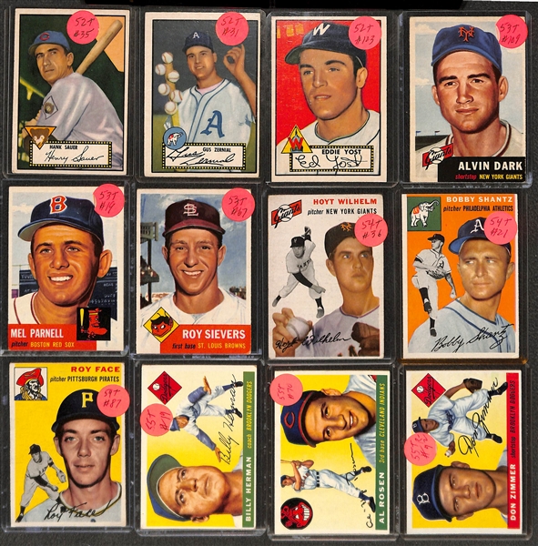 Lot of (95) 1952-1956 Topps w. 1952 Hank Sauer