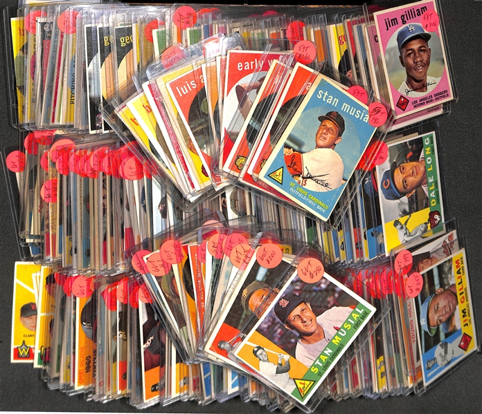 Lot of (60) 1959 and Lot of (135) 1960 w. 1959 & 1960 Stan Musial