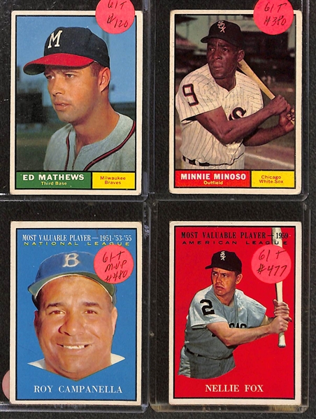 Lot of (55) 1961, (50) 1962 and (55) 1963 Topps Baseball w. 1961 Duke Snider