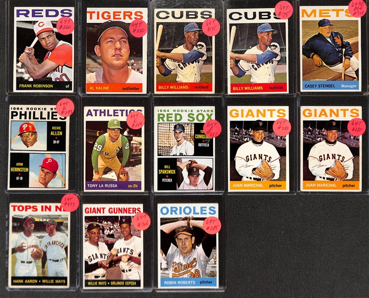 Lot of (170+) 1964 and 1965 Topps Baseball w. 1965 Hank Aaron