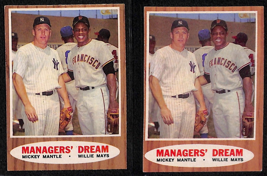  Lot of (5) 1960-1965 Topps Leader Cards - All Featuring Mickey Mantle
