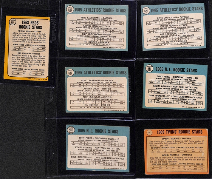 Lot of (11) 1965-1969 Rookie Cards w. 1968 Johnny Bench Rookie Card
