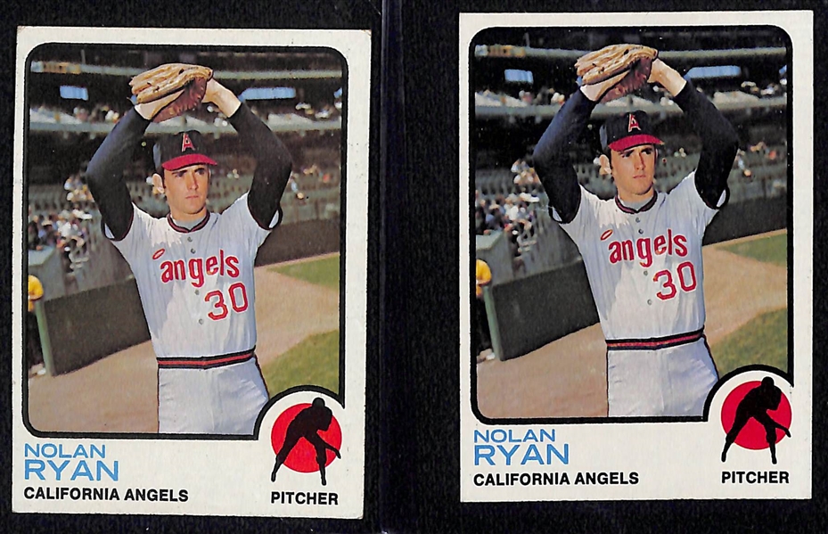 Lot of (17) Star & Rookie Cards from 1971-1990 w. (2) 1973 Topps Nolan Ryan Cards